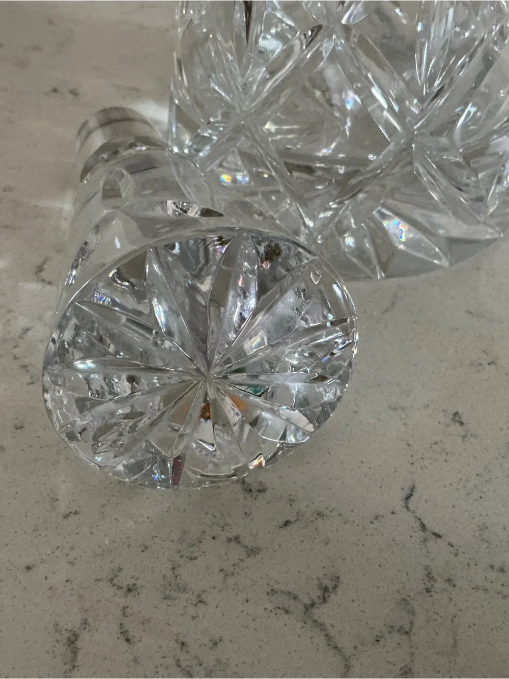 Vintage full lead crystal decanter with stopper BLOCk 16” hand cut crystal